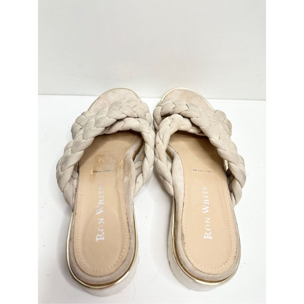 Ron White Sandals Braided Womens Size 8US Crisscross Suede Slide - Picture 7 of 10